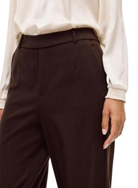 Pantalon Vila Vivarone marron pour femme