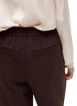 Pantalon Vila Vivarone marron pour femme