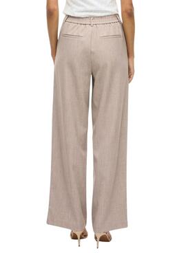 Pantalon Vila Vivarone beige pour femme.