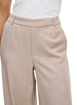 Pantalon Vila Vivarone beige pour femme.