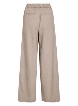 Pantalon Vila Vivarone beige pour femme.