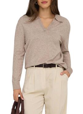 Maillot Libi polo beige pour femme.