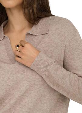 Maillot Libi polo beige pour femme.