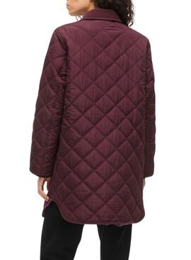 Manteau matelassé Vila. Modèle Viquila bordeaux pour femme.