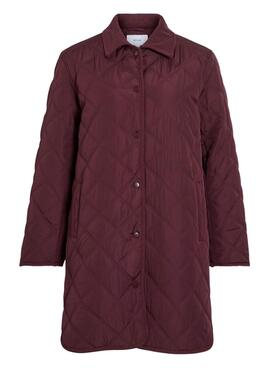Manteau matelassé Vila. Modèle Viquila bordeaux pour femme.