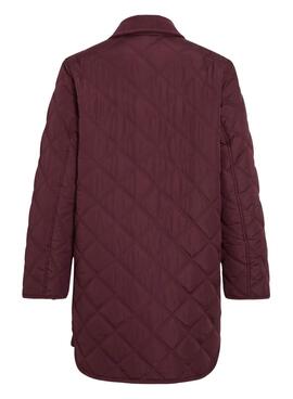 Manteau matelassé Vila. Modèle Viquila bordeaux pour femme.