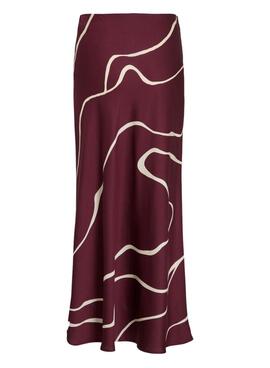 Jupe en satin bordeaux de Vila Viellette pour femme