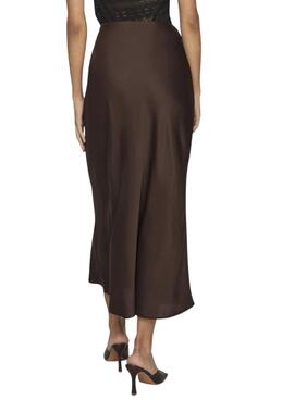 Jupe en satin marron pour femme de Vila Viellette.