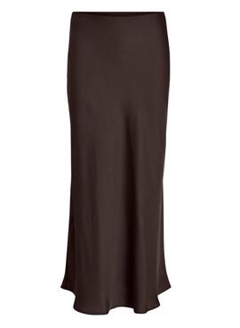 Jupe en satin marron pour femme de Vila Viellette.
