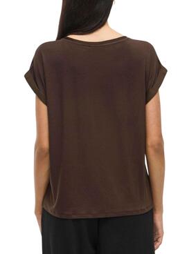 Top en satin marrón de Vila Viellette para mujer
