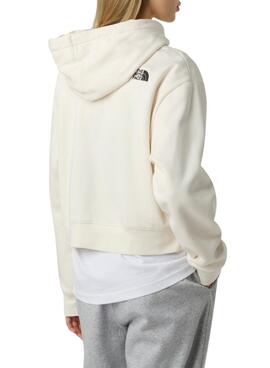 Sweat à capuche The North Face Essential Crop blanc pour femme