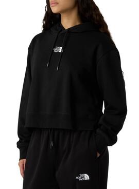 Sweat à capuche The North Face Essential Crop noir pour femme