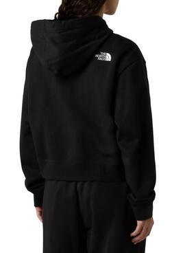 Sweat à capuche The North Face Essential Crop noir pour femme