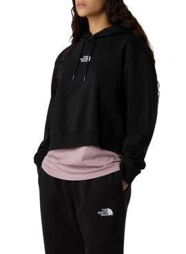 Sweat à capuche The North Face Essential Crop noir pour femme