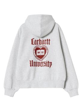Sweat à capuche Carhartt Schooling gris pour femme