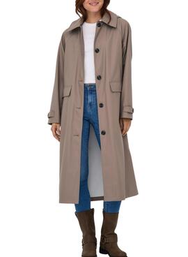 Trench Only Moss imperméable beige pour femme