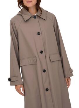 Trench Only Moss imperméable beige pour femme