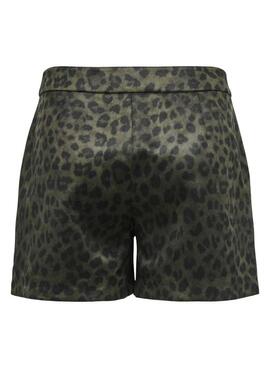 Shorts Only Lune vert imprimé animal pour femme