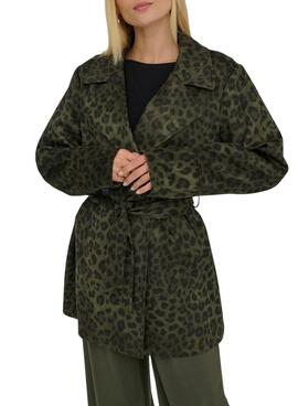 Blazer Only Moon vert imprimé animal pour femme