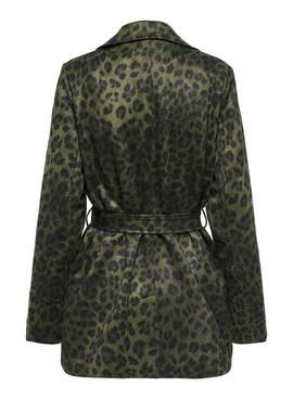 Blazer Only Moon vert imprimé animal pour femme