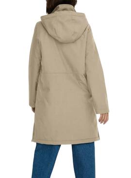 Parka Only Kara beige pour femme
