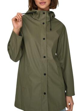 Manteau imperméable vert pour femme Only Newellen