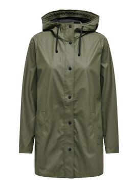 Manteau imperméable vert pour femme Only Newellen
