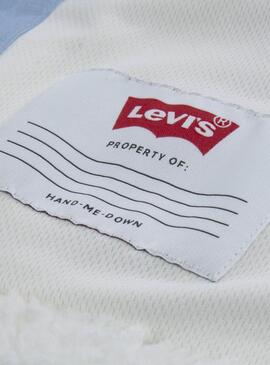 Veste Levis Sherpa blanche et bleue pour fille.
