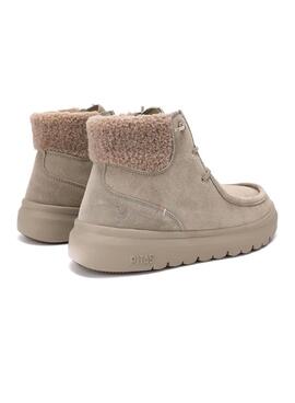 Bottines Walkin Pitas Berna beige pour femme.