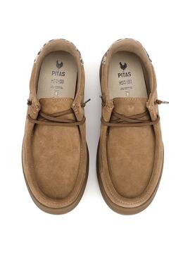Chaussures Walkin Pitas Lyon chameau pour femme