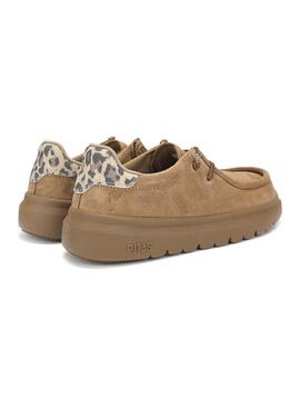 Chaussures Walkin Pitas Lyon chameau pour femme