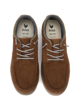 Chaussures bateau Walkin Pitas Dakota chameau pour homme