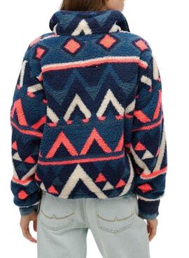 Henley imprimé ethnique marine Superdry Polaire pour femme