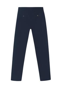 Pantalon chinois Silbon Casual bleu marine pour homme