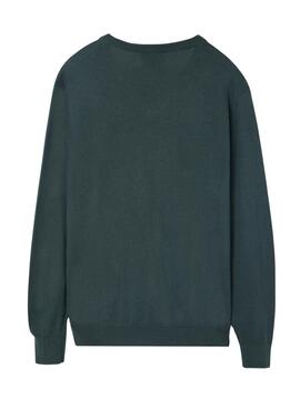 Maillot Silbon col en V vert pour homme