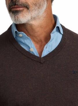 Maillot Silbon Vneck marron pour homme