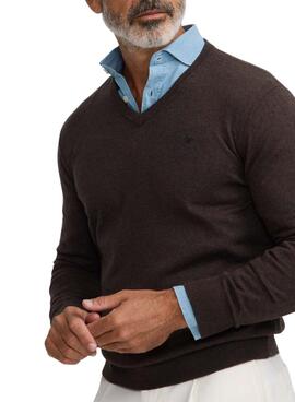 Maillot Silbon Vneck marron pour homme