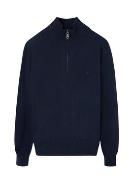 Maillot Silbon demi-zip marine pour homme