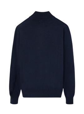 Maillot Silbon demi-zip marine pour homme