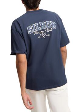 T-shirt Silbon Varsity club bleu marine pour homme
