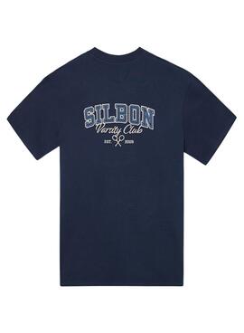 T-shirt Silbon Varsity club bleu marine pour homme