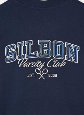T-shirt Silbon Varsity club bleu marine pour homme
