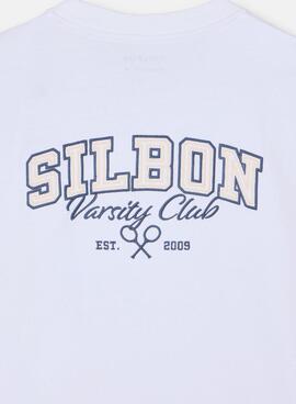 T-shirt Silbon Varsity club blanc pour homme
