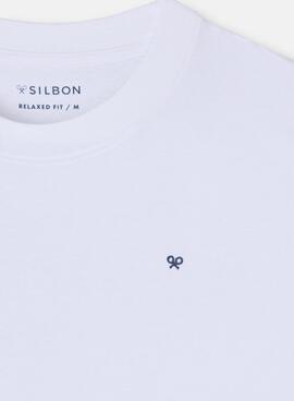 T-shirt Silbon Varsity club blanc pour homme