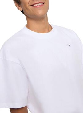 T-shirt Silbon Varsity club blanc pour homme