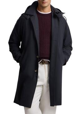 Trench coat bleu marine Silbon pour homme.