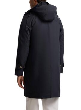 Trench coat bleu marine Silbon pour homme.