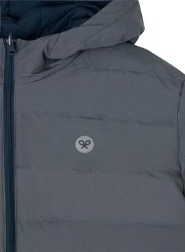 Manteau rembourré Silbon réversible bleu et gris pour homme