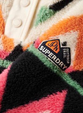 Chemise Henley imprimé ethnique beige pour femme de Superdry