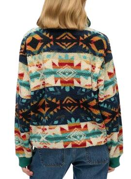 Henley imprimé ethnique vert pour femme Superdry Polar
